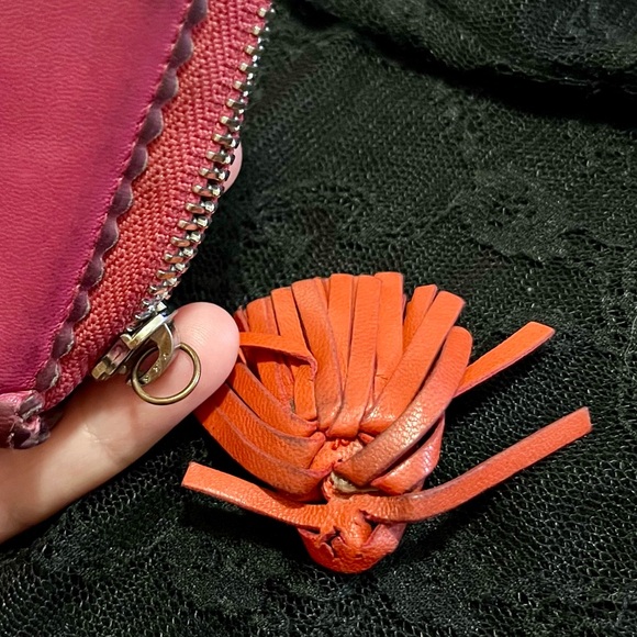 ✨Loewe✨ Vintage Nappa Leather Zip Around Long Anagram Wallet Fuchsia Purple Pink - Picture 16 of 17